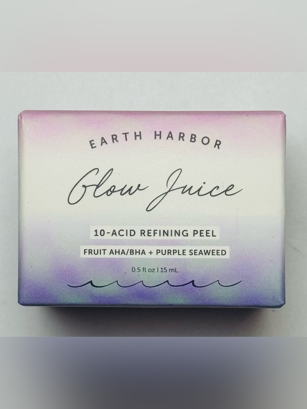 Earth Harbor Glow Juice 10-Acid Refining Peel AHA BHA Purple Seaweed 0.5 oz 15mL
